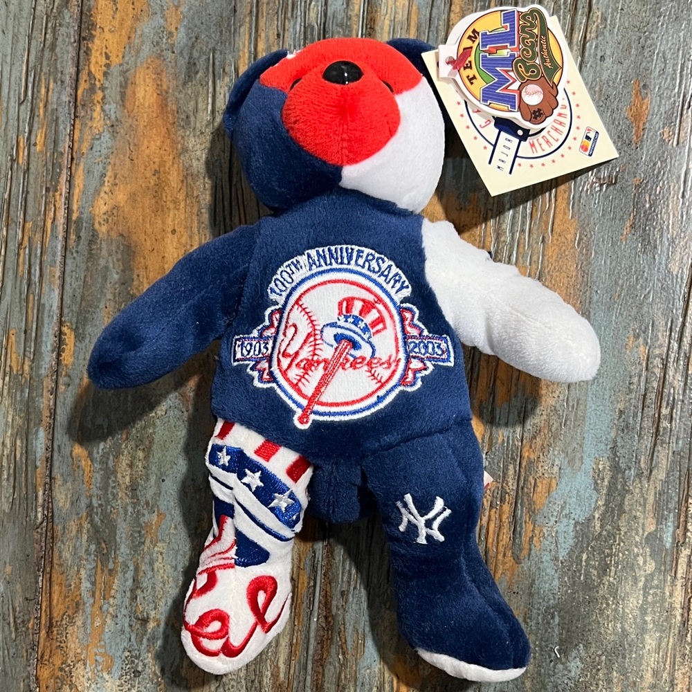 ⚾️ New York Yankees ML Beans Plush Bear 100th Anniv.‎ 1903-2003 NWT 3955/10000